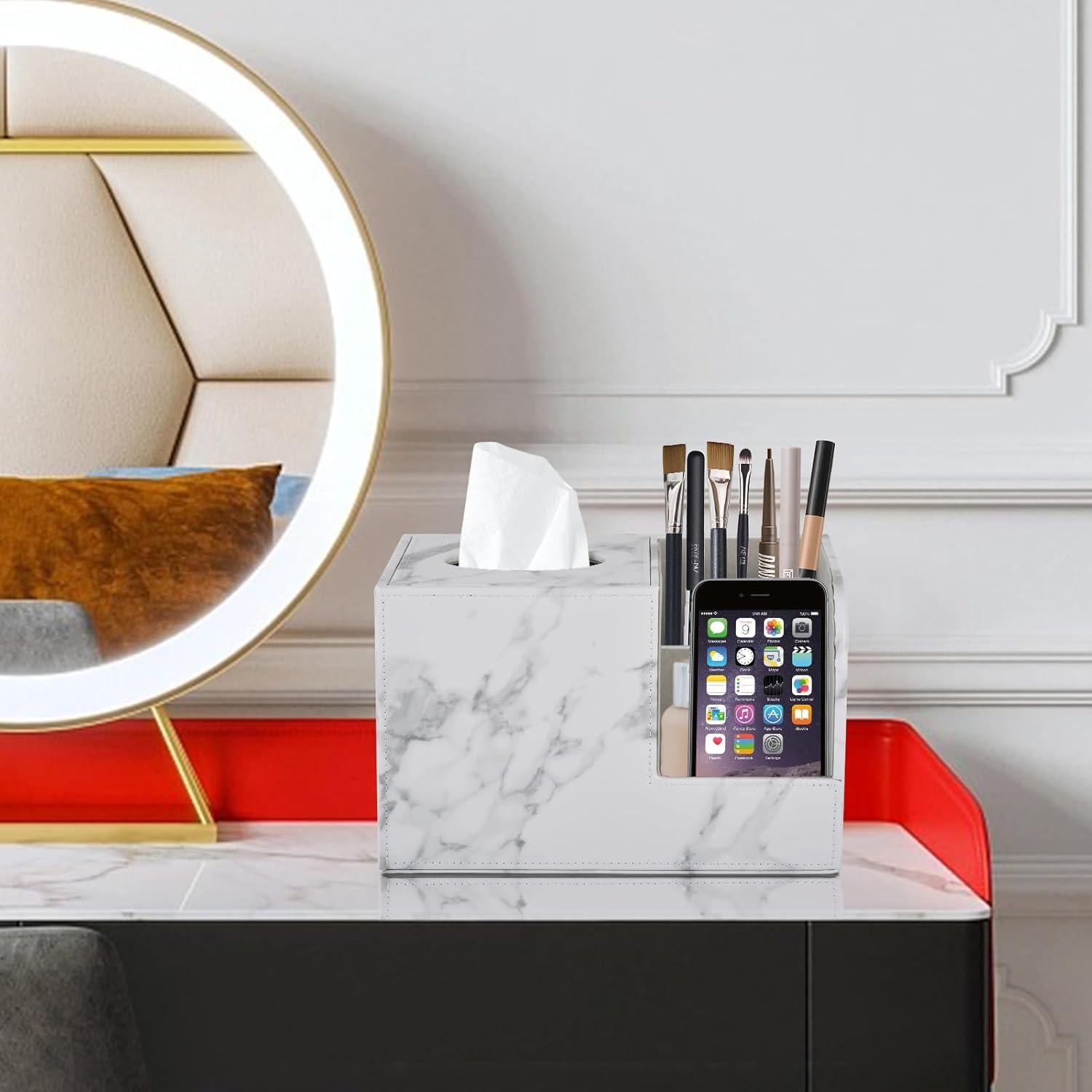 Cubierta de Caja de Tejido XNONE Cuadrada Blanca 22.4x13.5x14.5cm