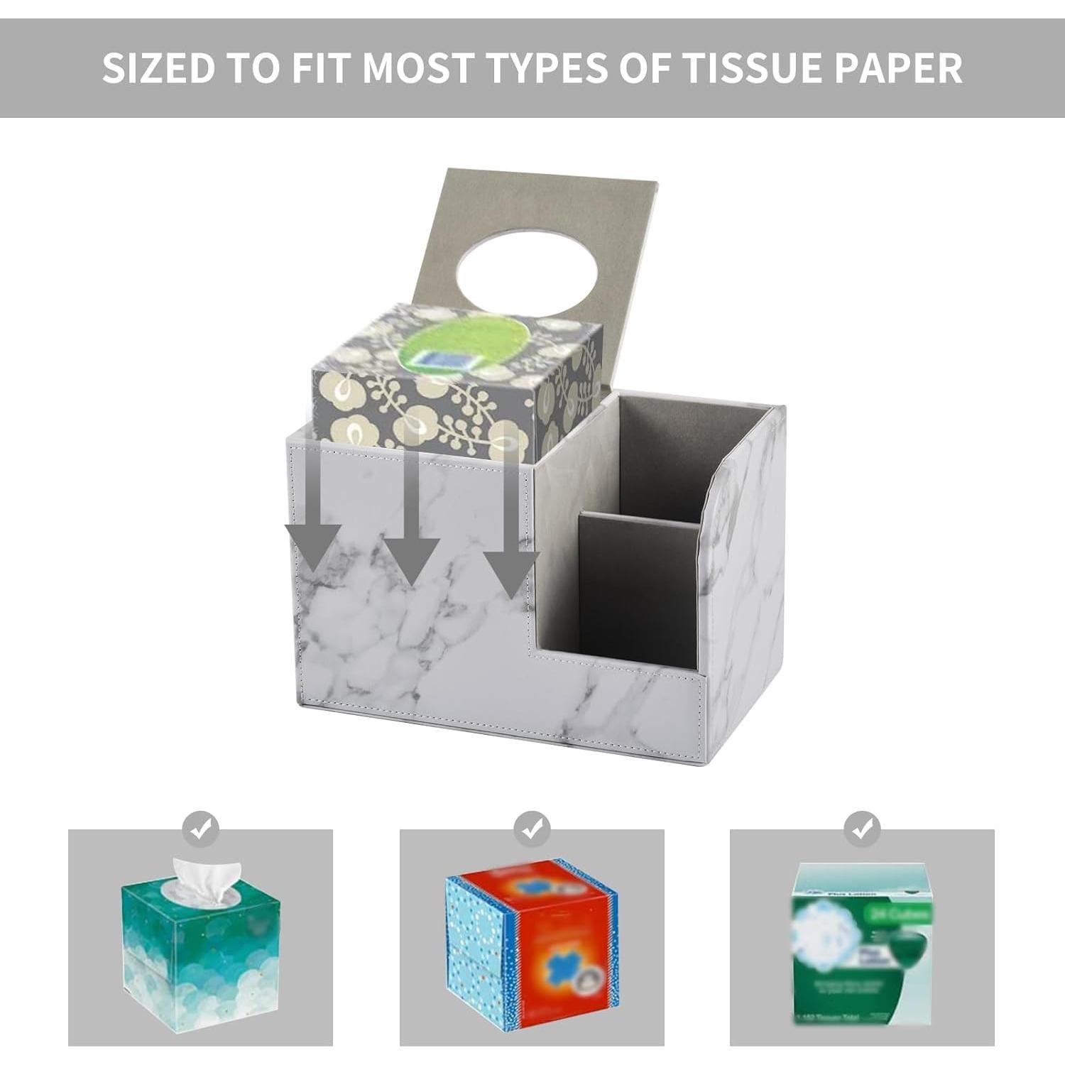 Cubierta de Caja de Tejido XNONE Cuadrada Blanca 22.4x13.5x14.5cm