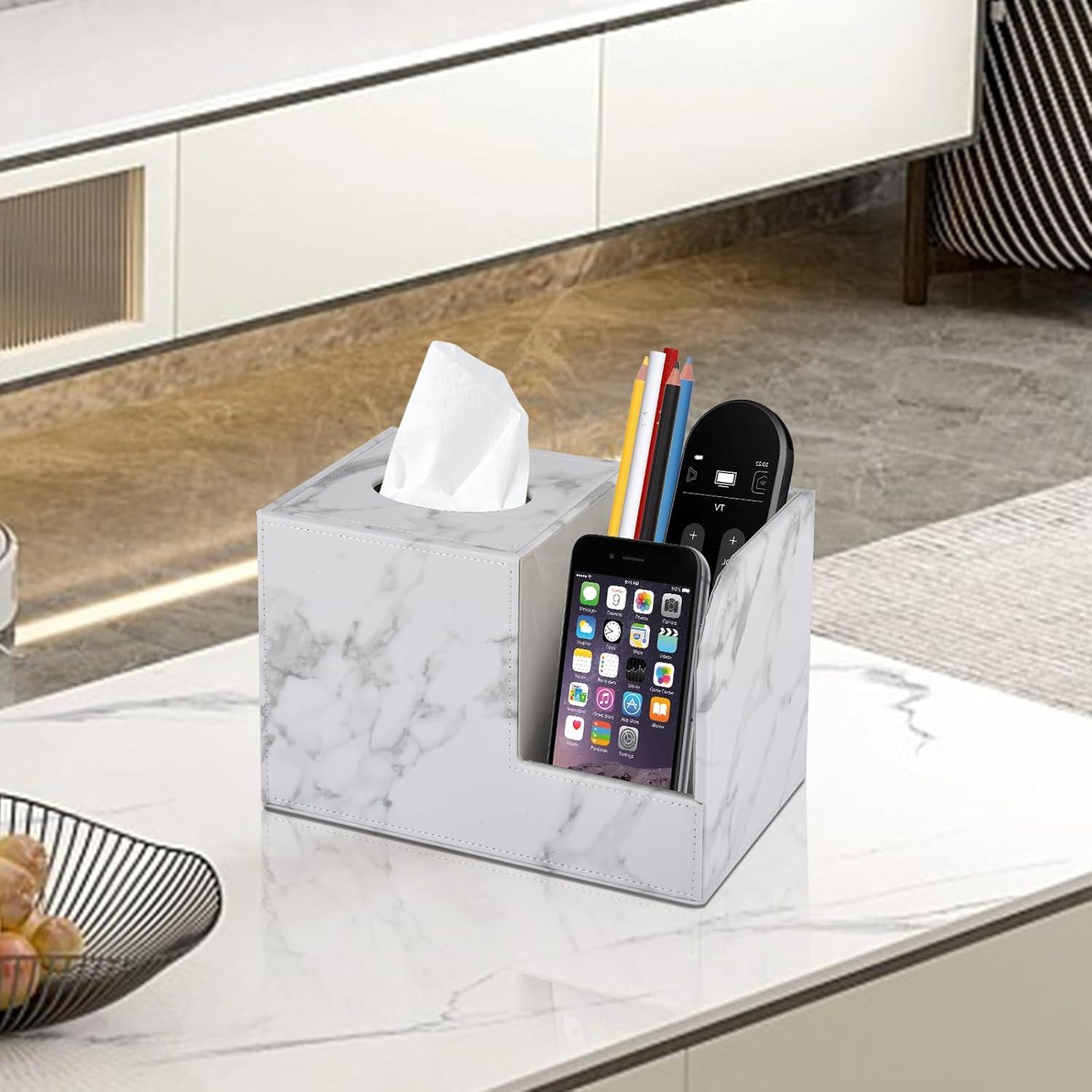 Cubierta de Caja de Tejido XNONE Cuadrada Blanca 22.4x13.5x14.5cm