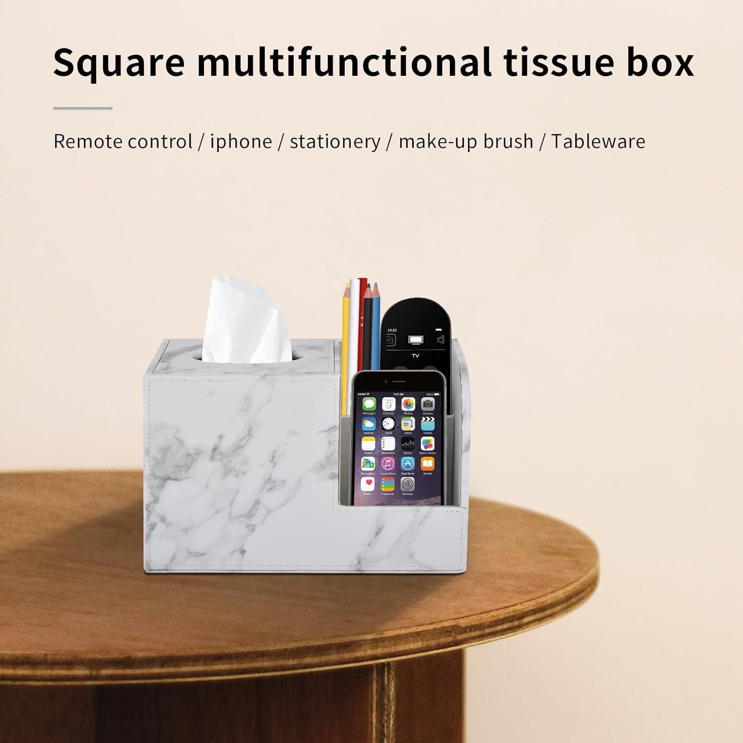 Cubierta de Caja de Tejido XNONE Cuadrada Blanca 22.4x13.5x14.5cm