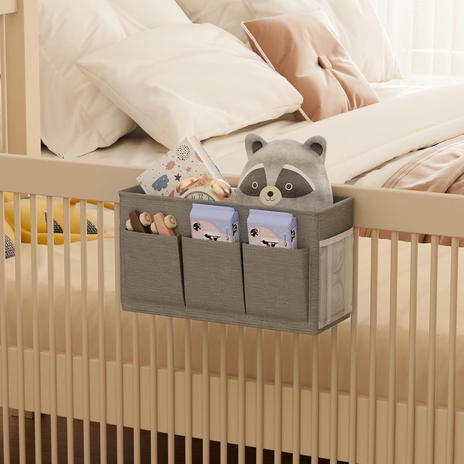 Caddy de Cama Edudif Gris Organizador 9kg 6 Bolsillos