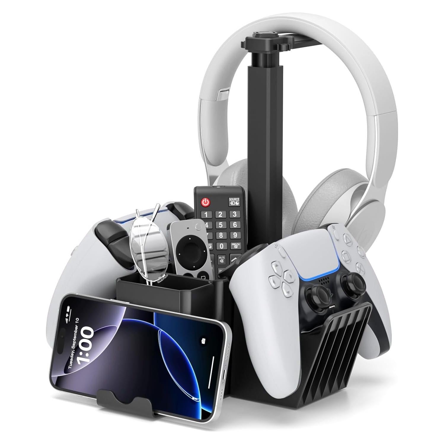 Soporte Doble para Controladores KDD con Organizador de Escritorio