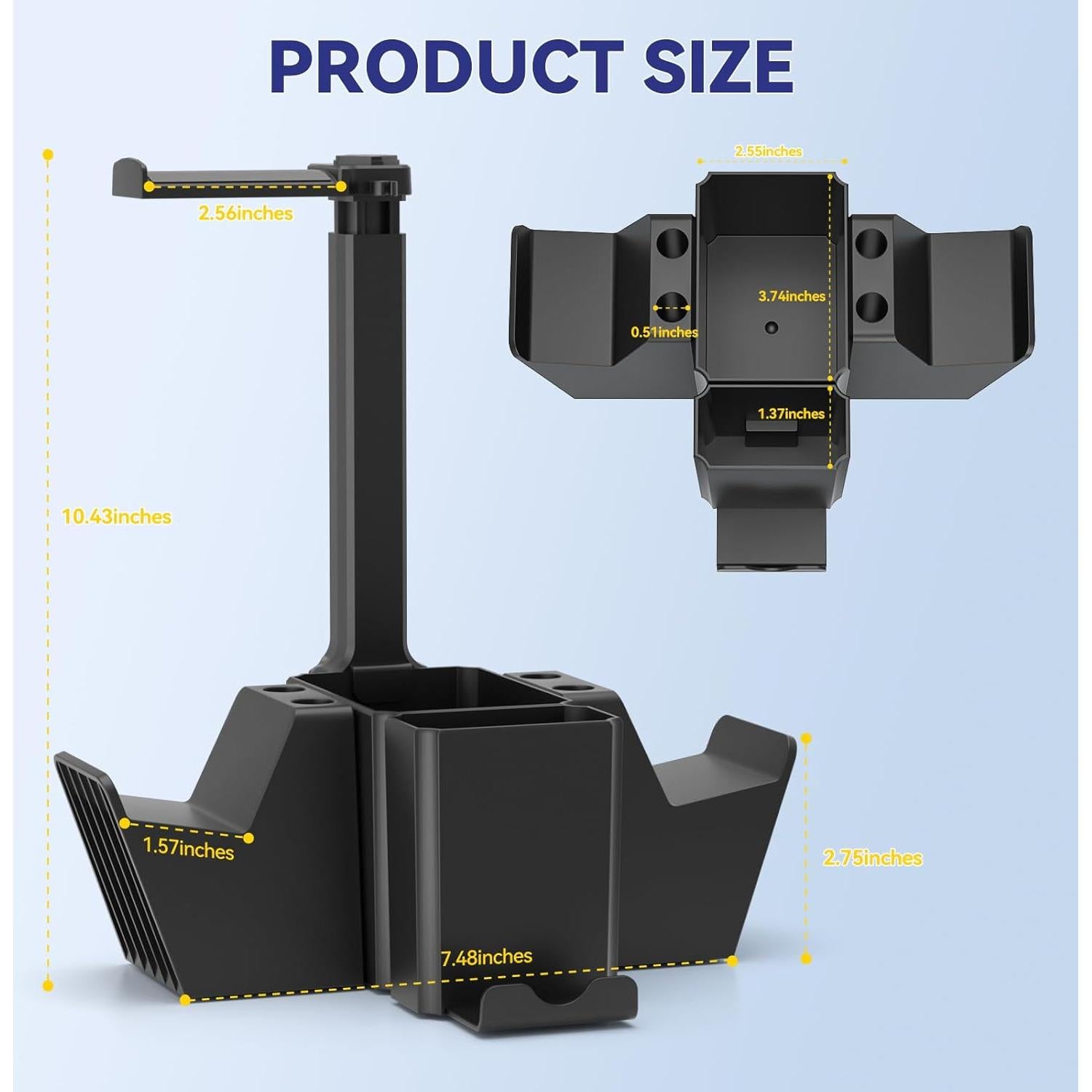 Soporte Doble para Controladores KDD con Organizador de Escritorio