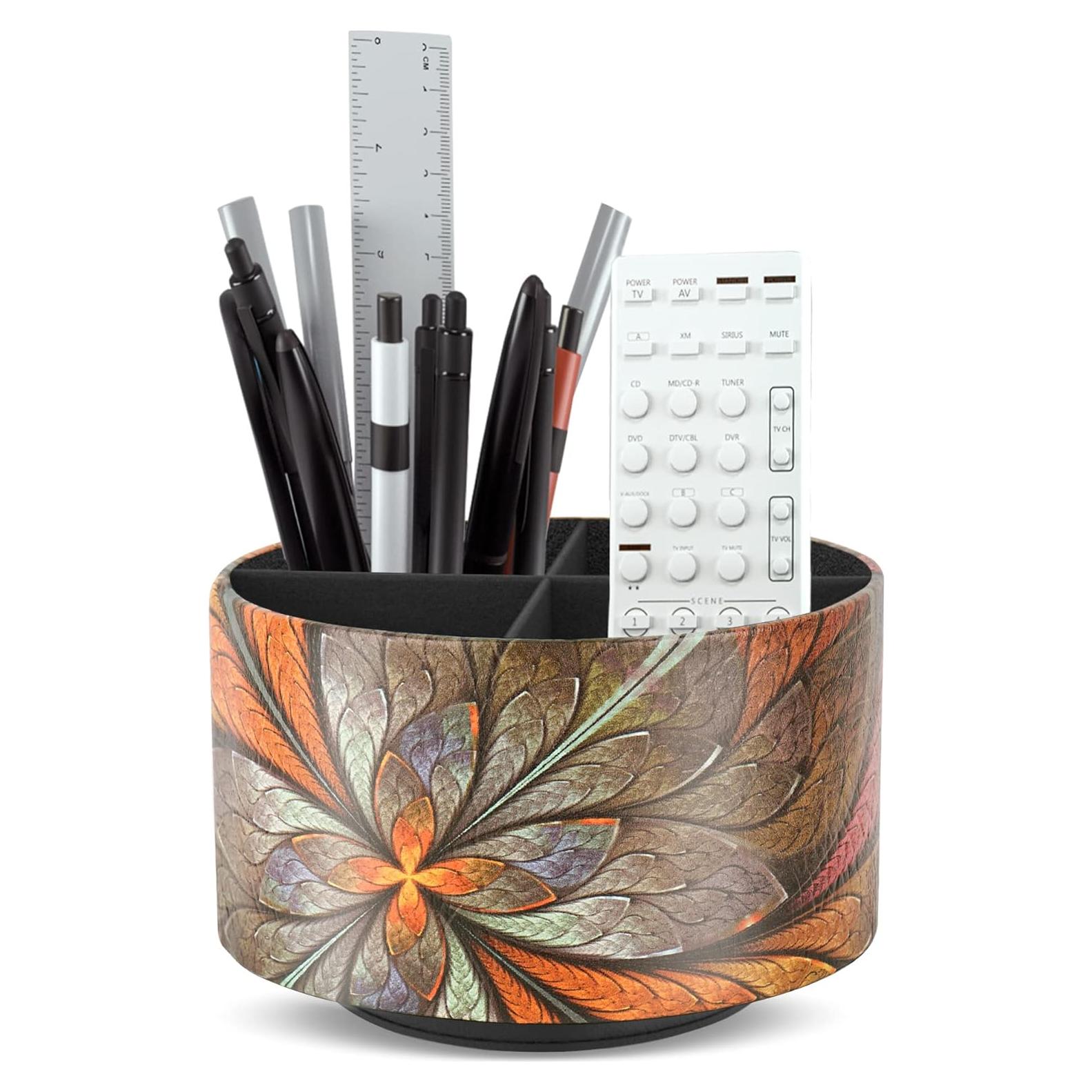 Organizador de Escritorio Redondo LIZIMANDU Floral Naranja 360°