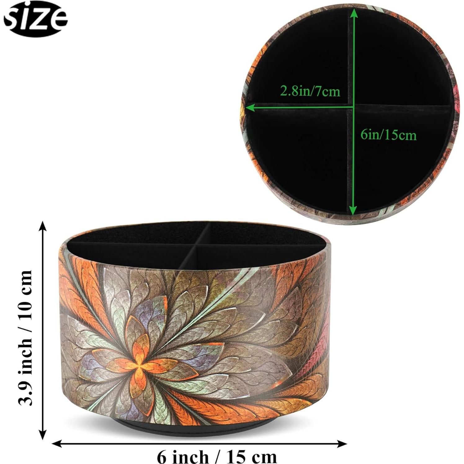 Organizador de Escritorio Redondo LIZIMANDU Floral Naranja 360°