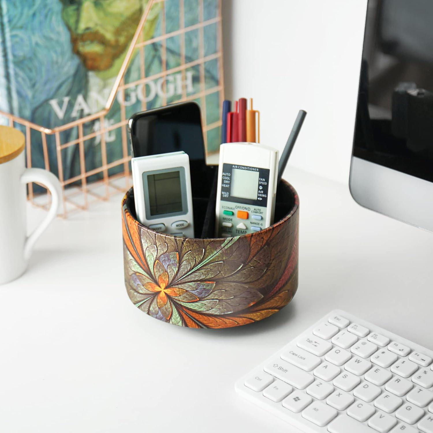 Organizador de Escritorio Redondo LIZIMANDU Floral Naranja 360°