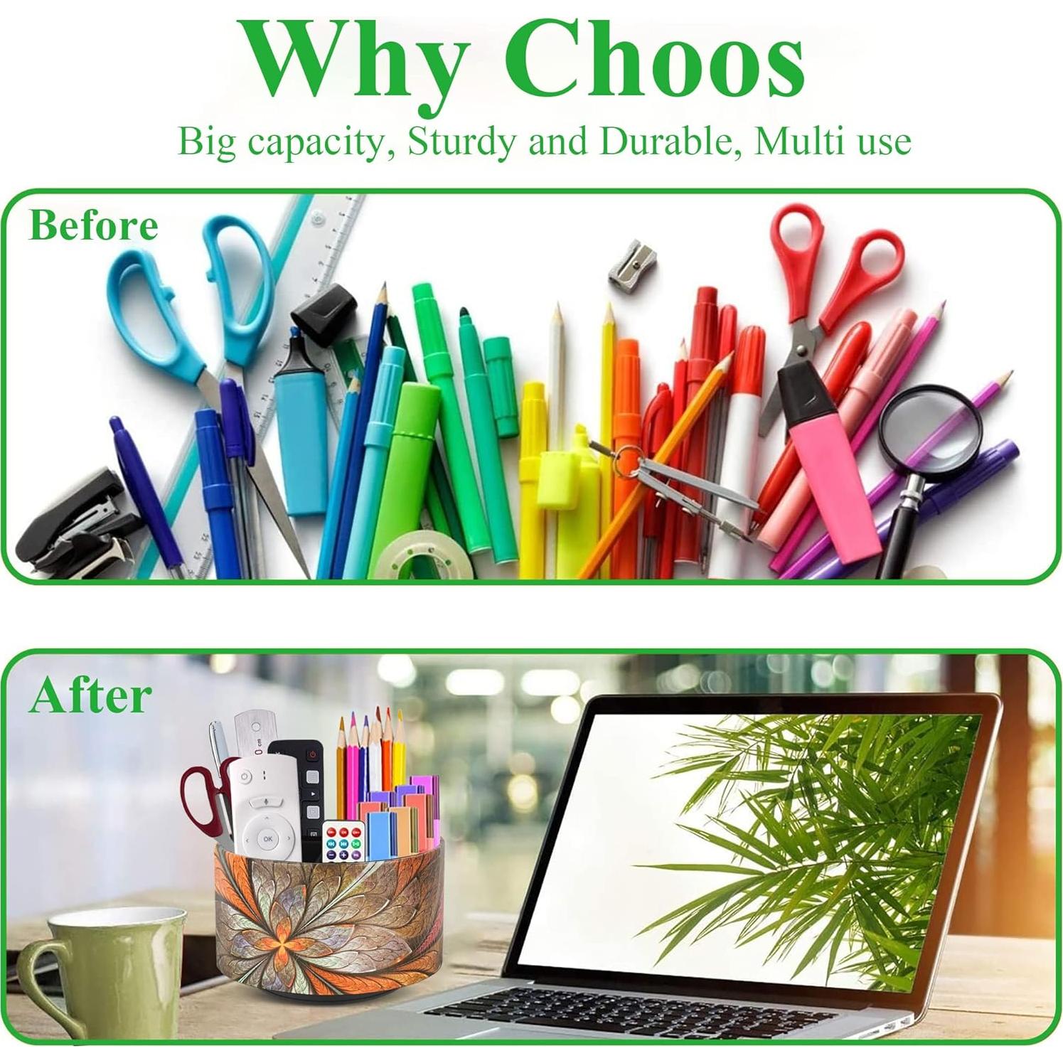 Organizador de Escritorio Redondo LIZIMANDU Floral Naranja 360°