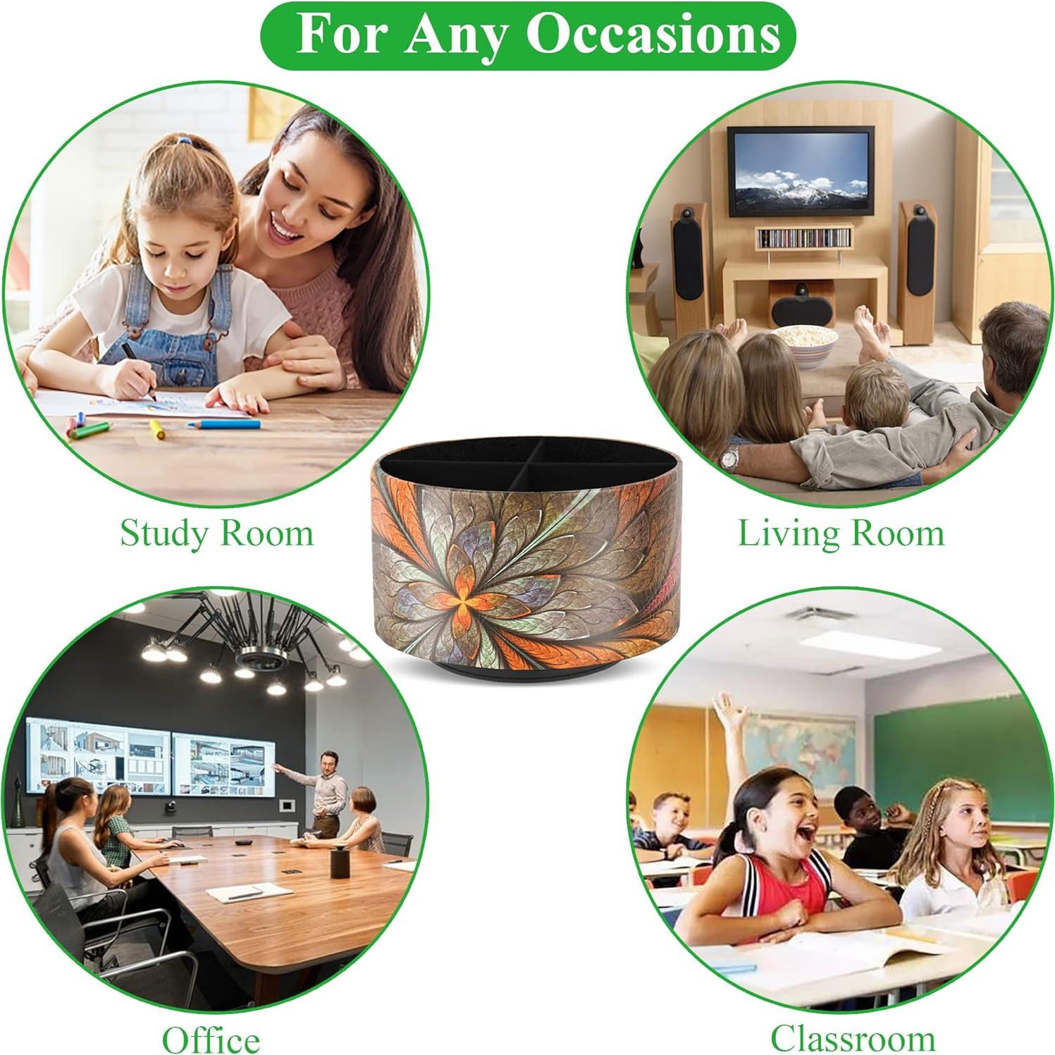 Organizador de Escritorio Redondo LIZIMANDU Floral Naranja 360°