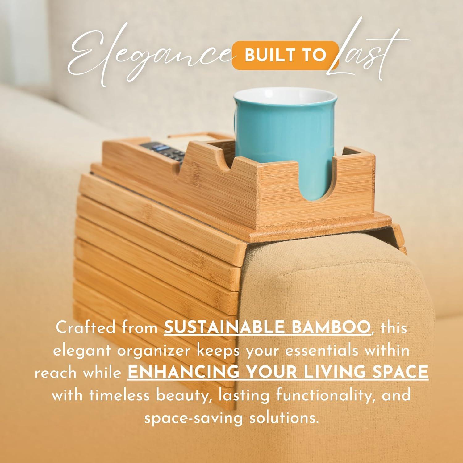 Soporte de Taza para Sillón Callabor - Bandeja Extraíble Bambú