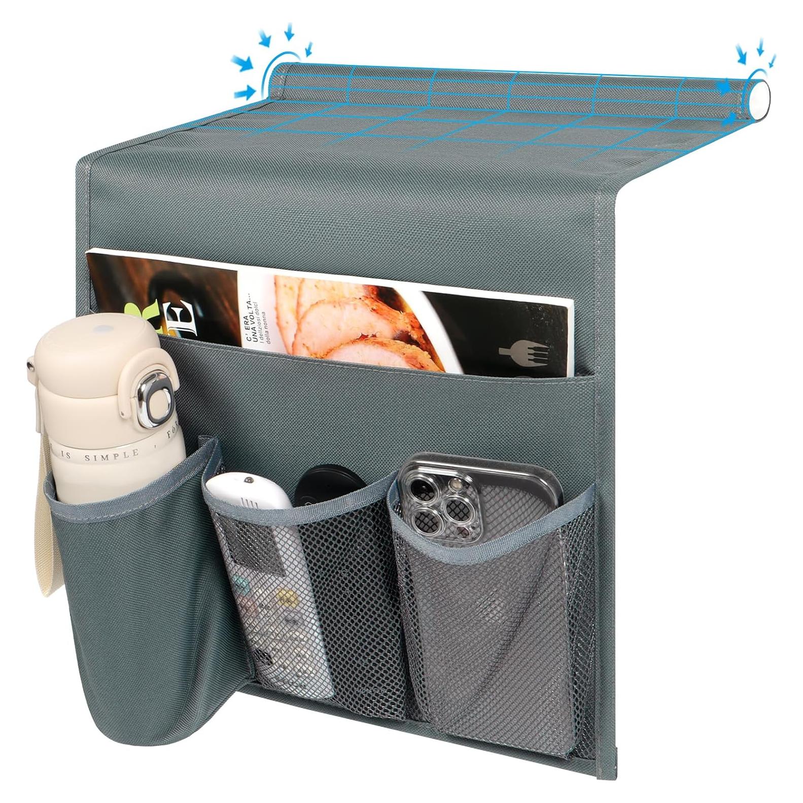 Caddy Lateral de Cama WOMACO Mediano Gris con Soporte