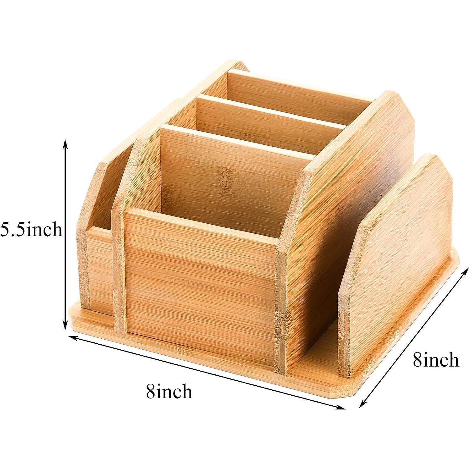 Soporte Giratorio de Bambú Yarlung 7 Compartimentos 360°