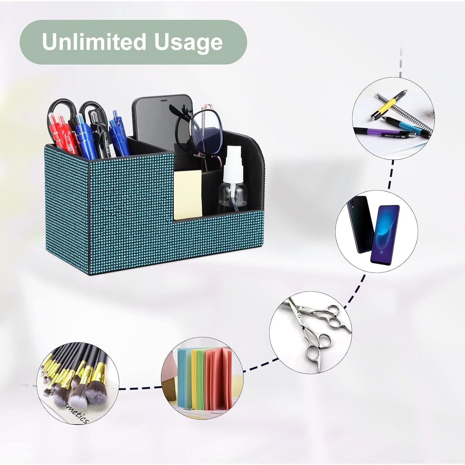 Organizador de Escritorio Multifuncional KEYPOWER Azul 3 Compartimentos