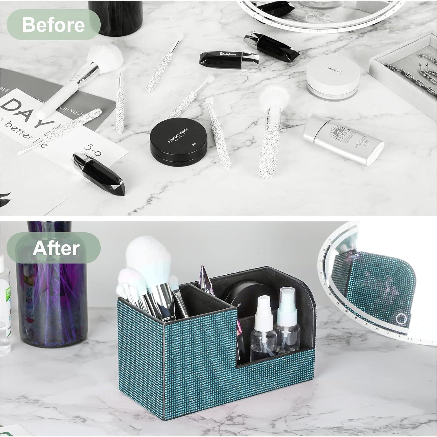 Organizador de Escritorio Multifuncional KEYPOWER Azul 3 Compartimentos