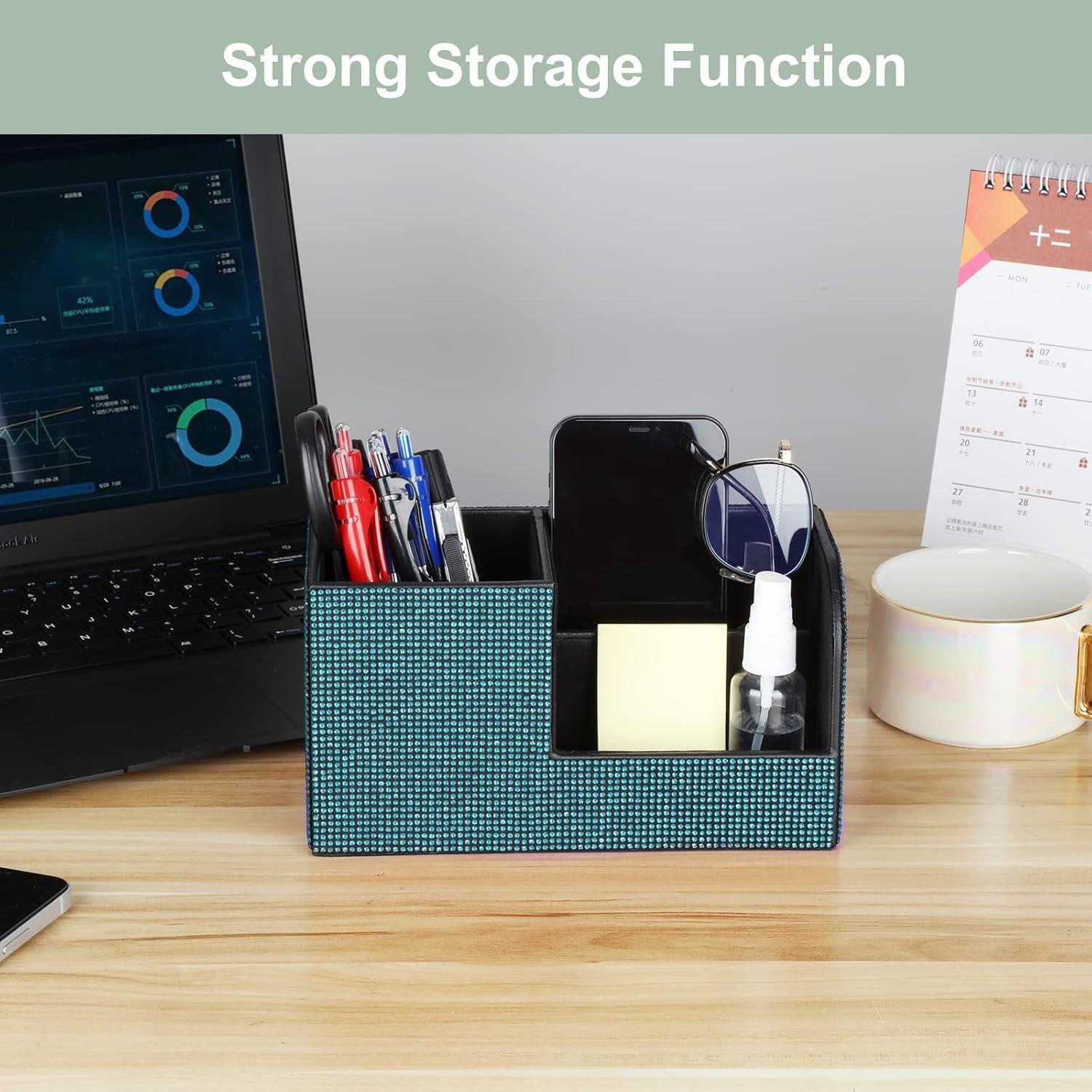 Organizador de Escritorio Multifuncional KEYPOWER Azul 3 Compartimentos