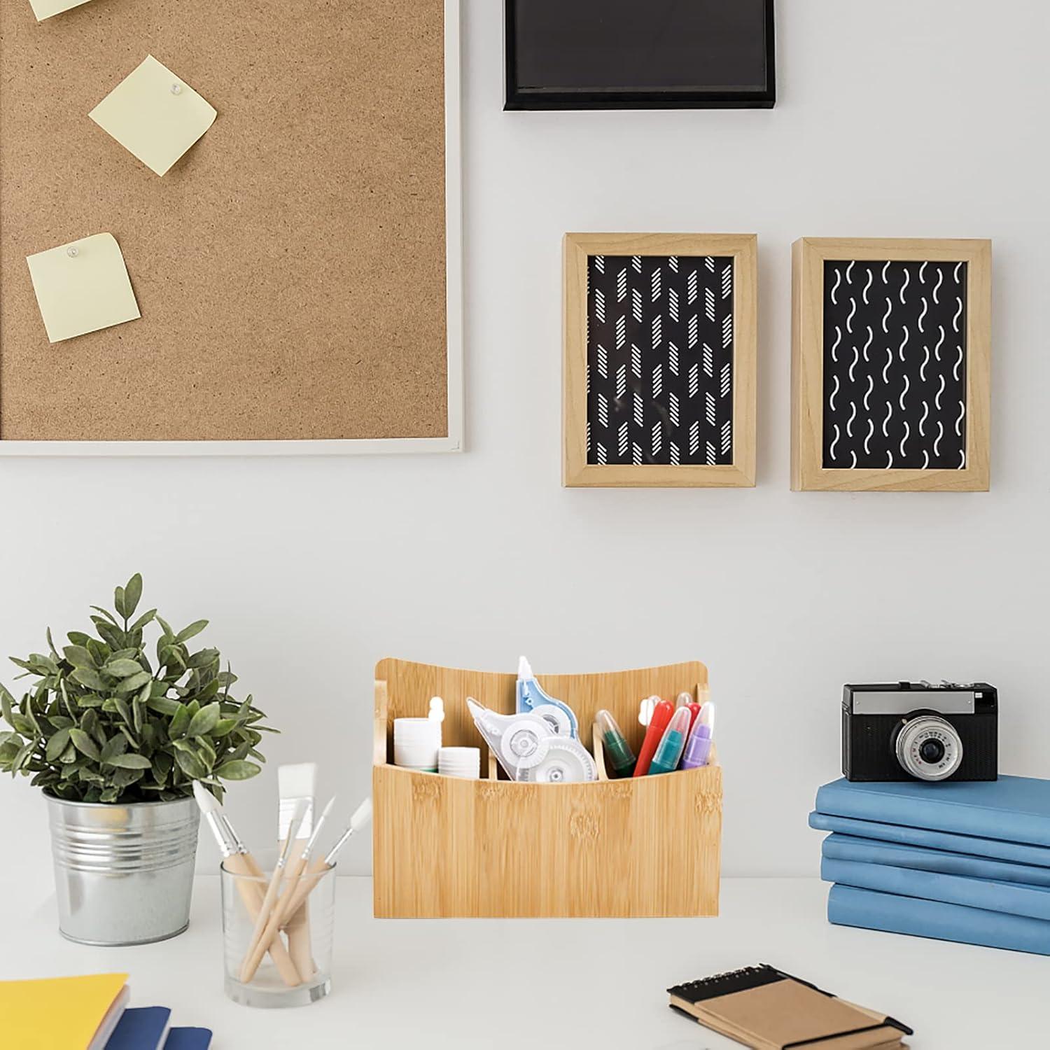 Soporte de Marcadores y Bolígrafos Nicunom de Bambú - Paquete de 2