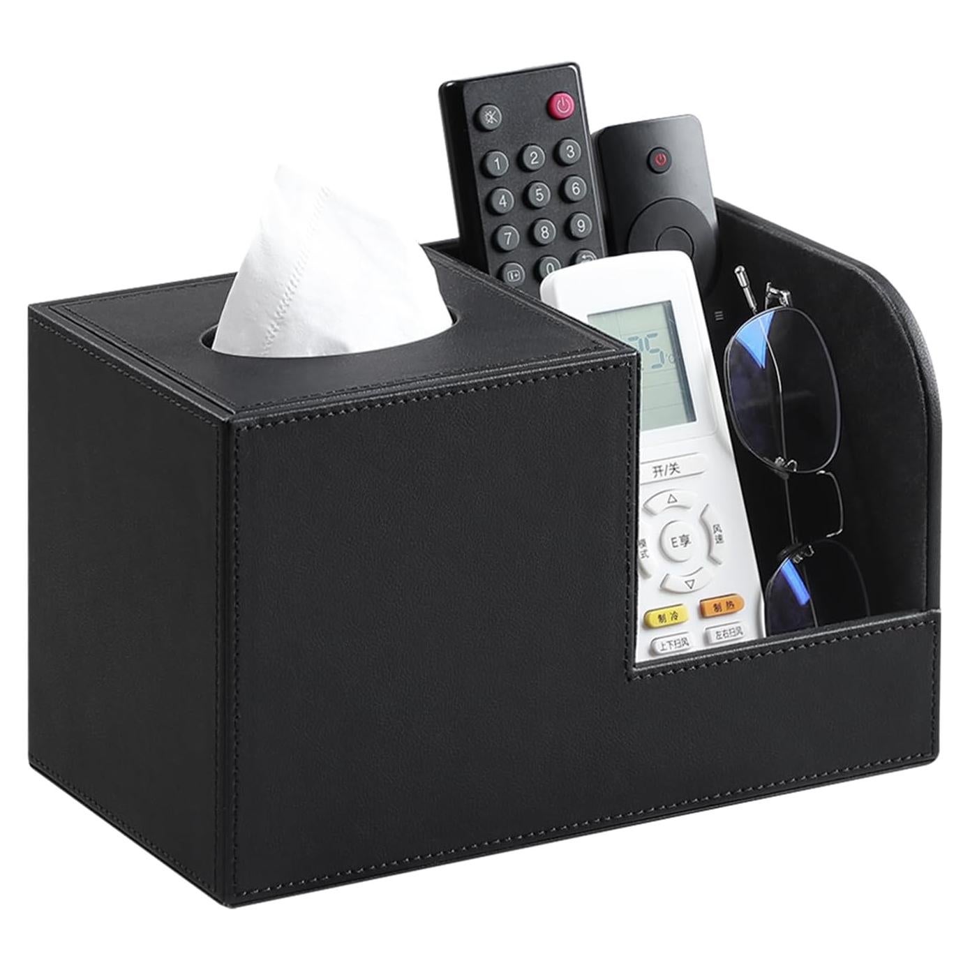 Cubierta de Caja de Tejidos Cuadrada JLAMBOM Negro 24x13.5x14.5cm