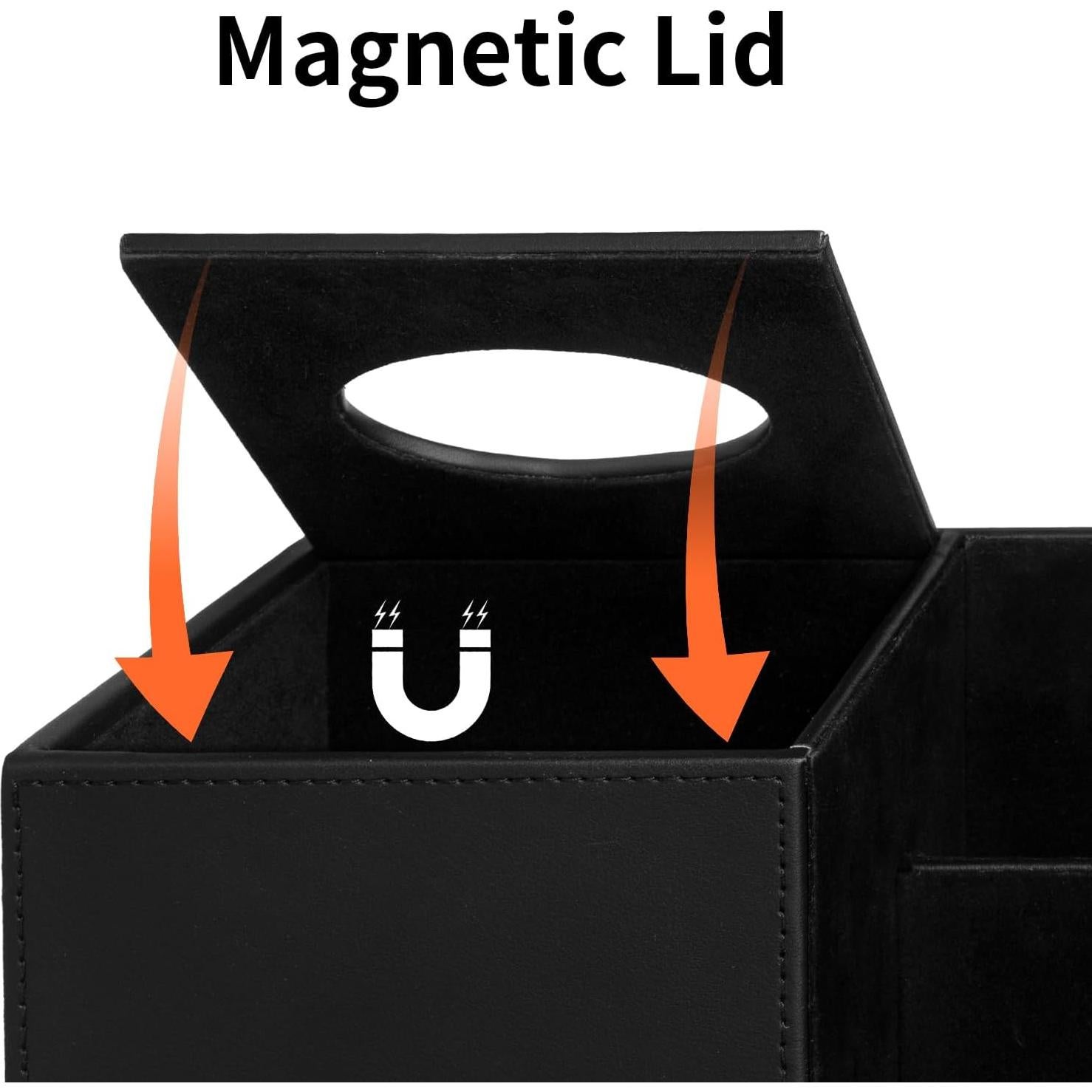 Cubierta de Caja de Tejidos Cuadrada JLAMBOM Negro 24x13.5x14.5cm