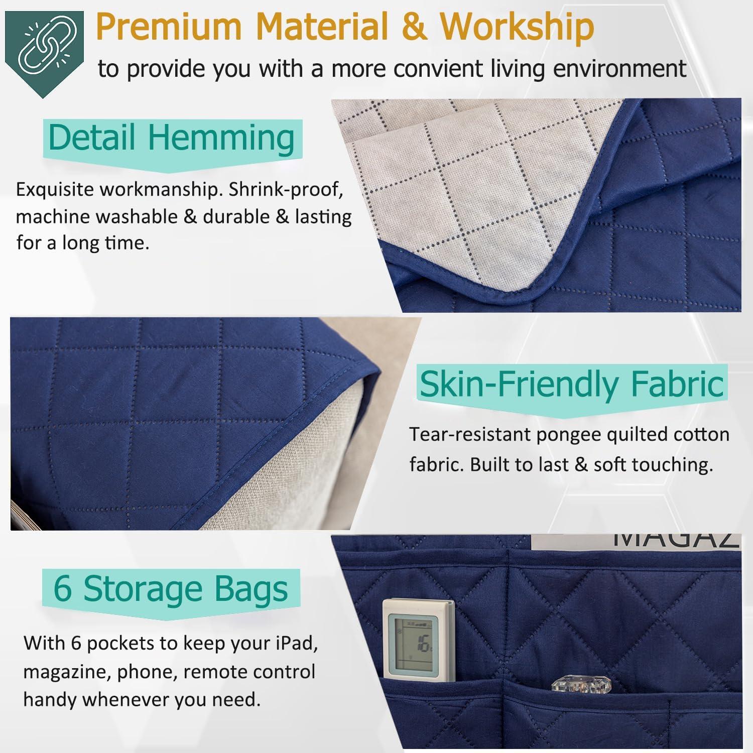 Organizador de Reposabrazos DECKALY Navy con 6 Bolsillos