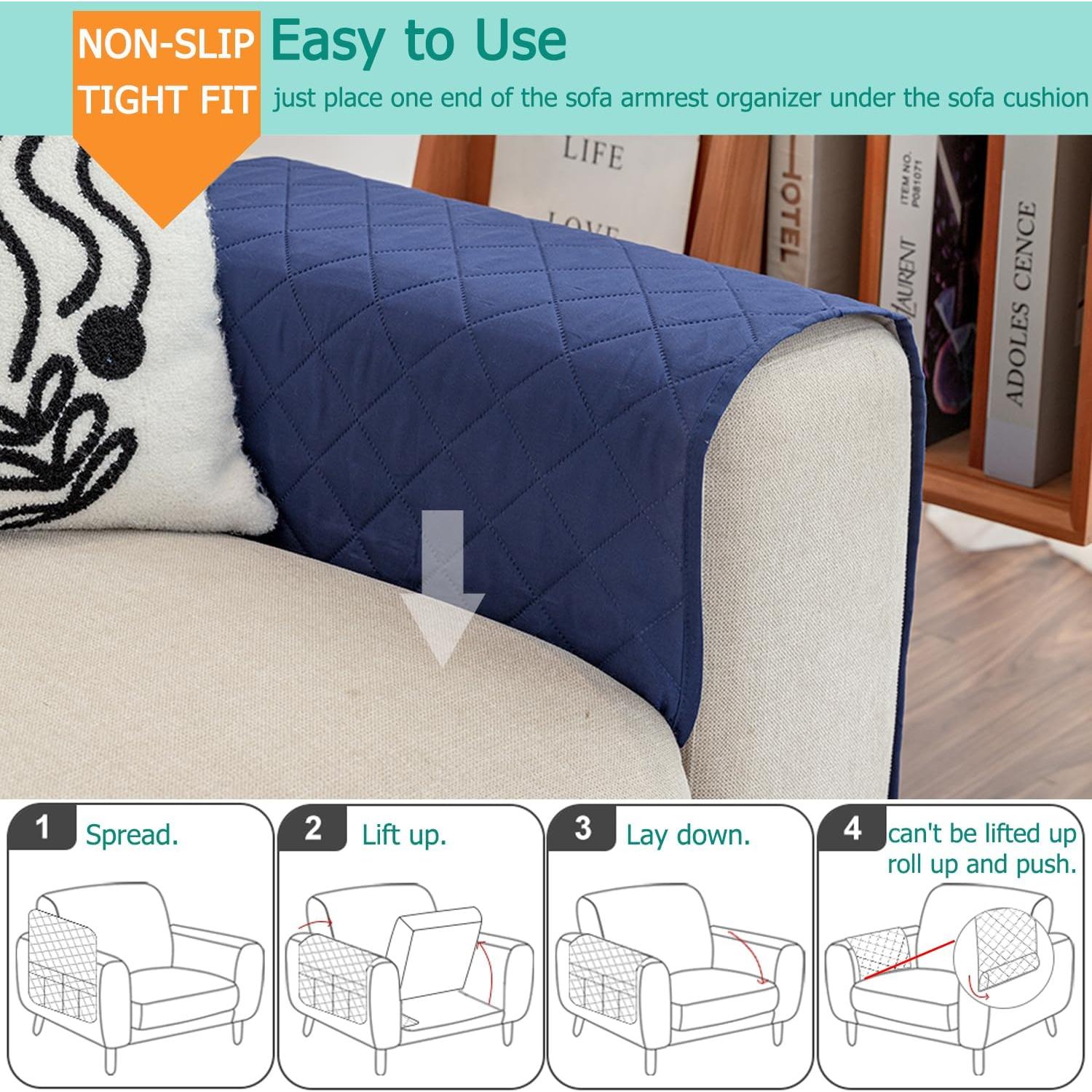 Organizador de Reposabrazos DECKALY Navy con 6 Bolsillos