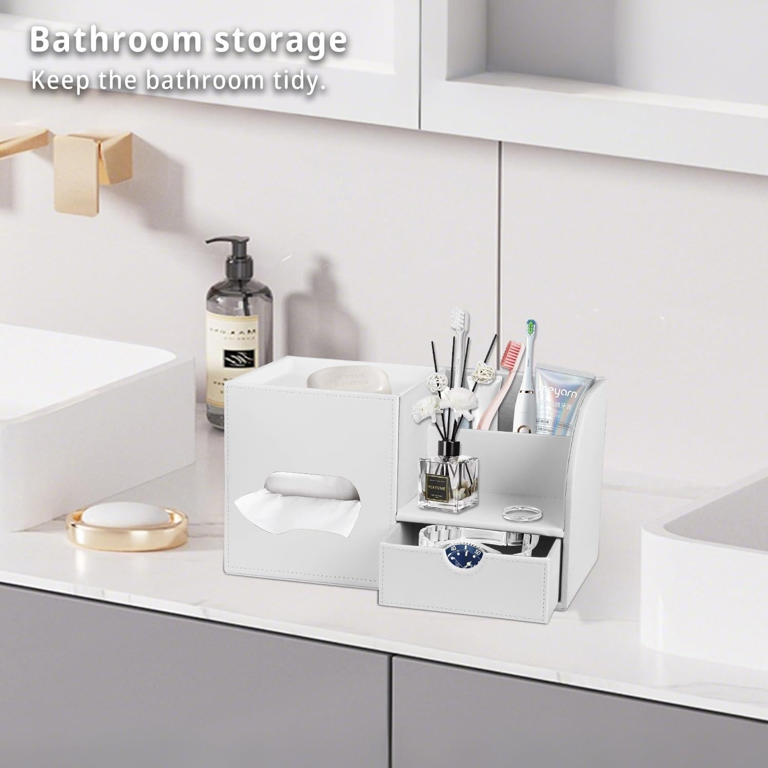 Cubierta de Caja de Pañuelos Fanousy con Bandeja y Organizador