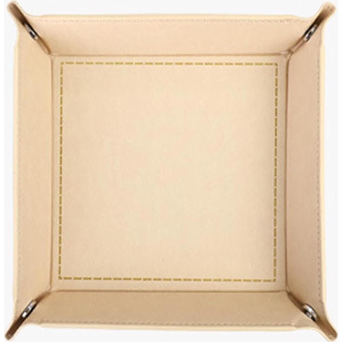 Bandeja de Valet Plegable siduater de Cuero Sintético Beige