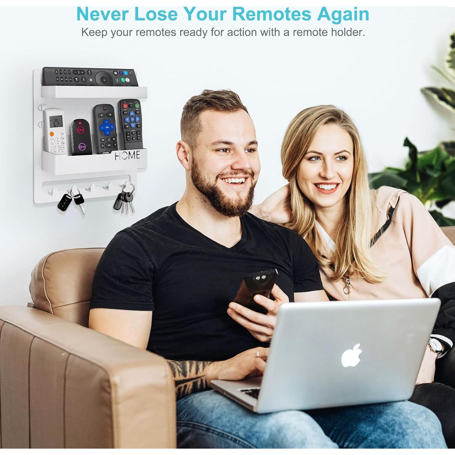 Organizador de Pared MASHDE Blanco para Control Remoto y Teléfono