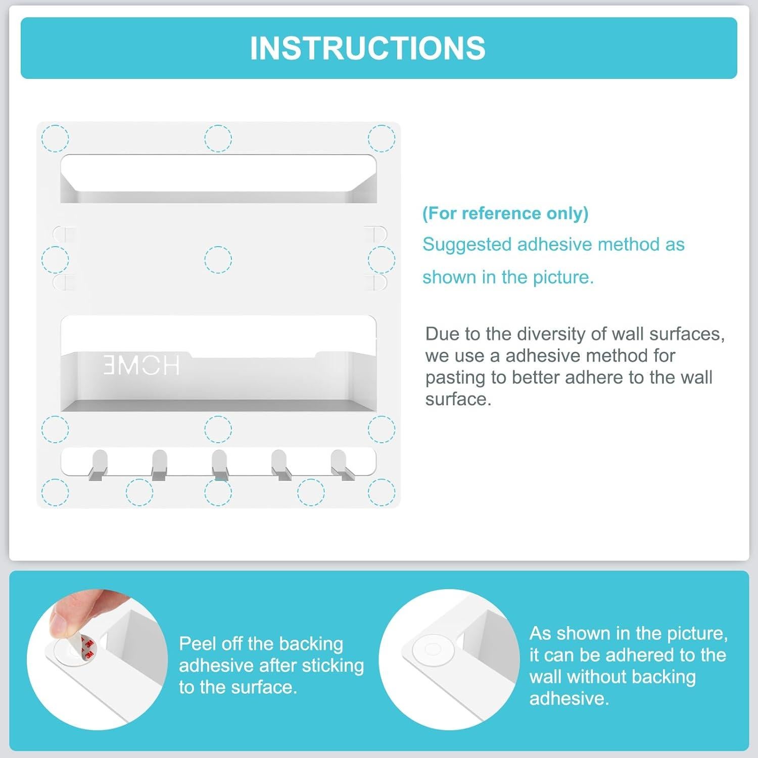 Organizador de Pared MASHDE Blanco para Control Remoto y Teléfono