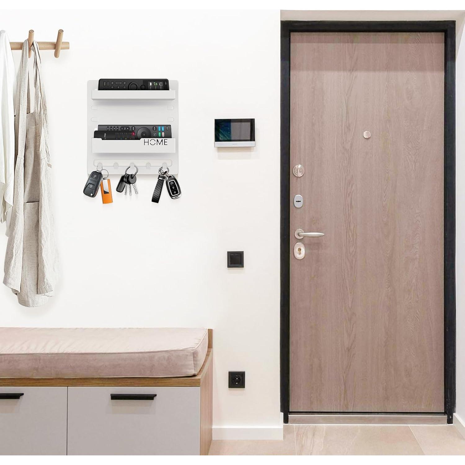 Organizador de Pared MASHDE Blanco para Control Remoto y Teléfono