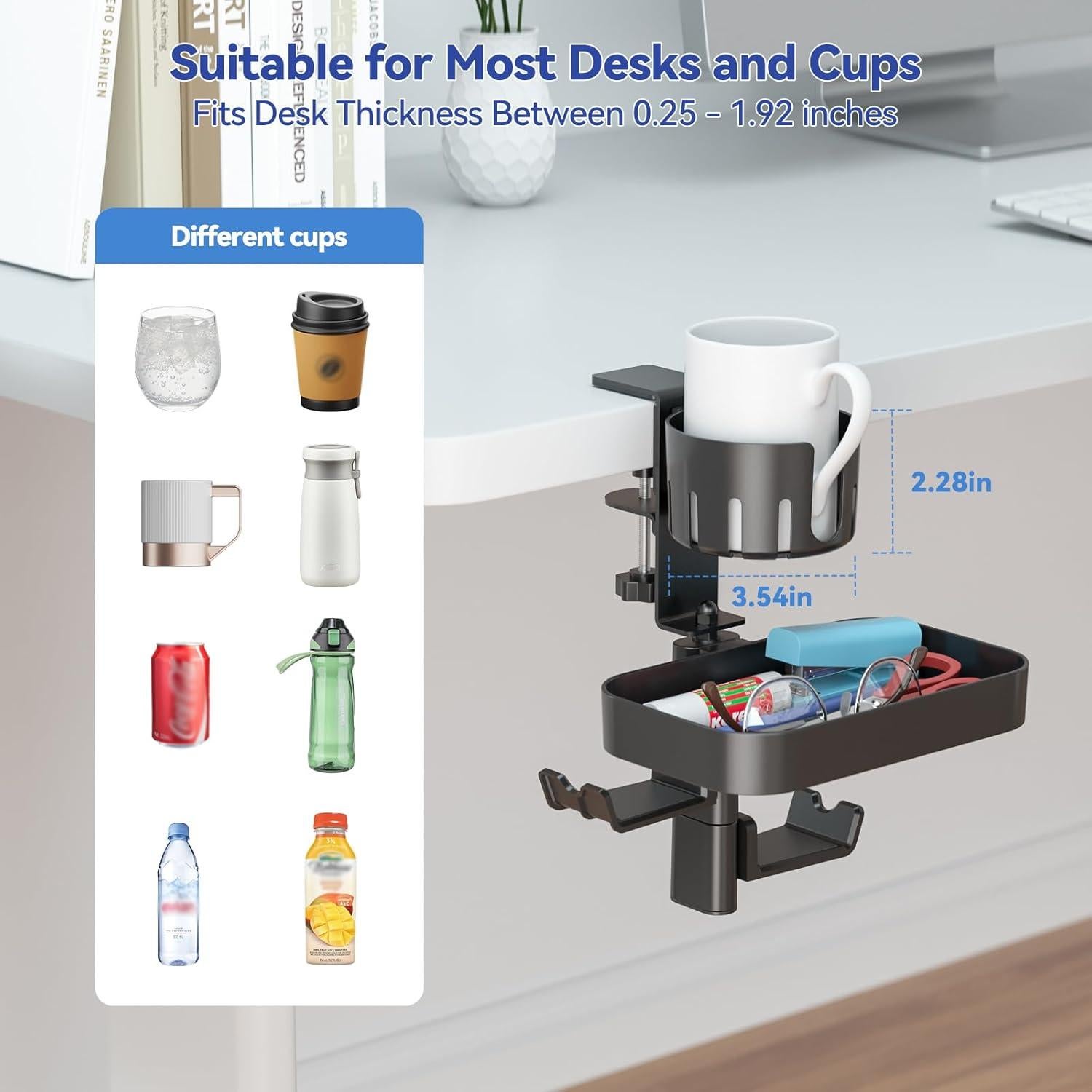 Soporte para Tazas KDD con Ganchos para Auriculares 360°