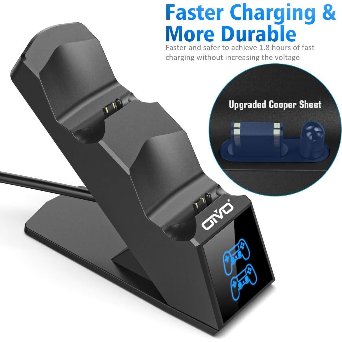 Cargador Estación Dual OIVO para Controladores PS4 - Carga Rápida