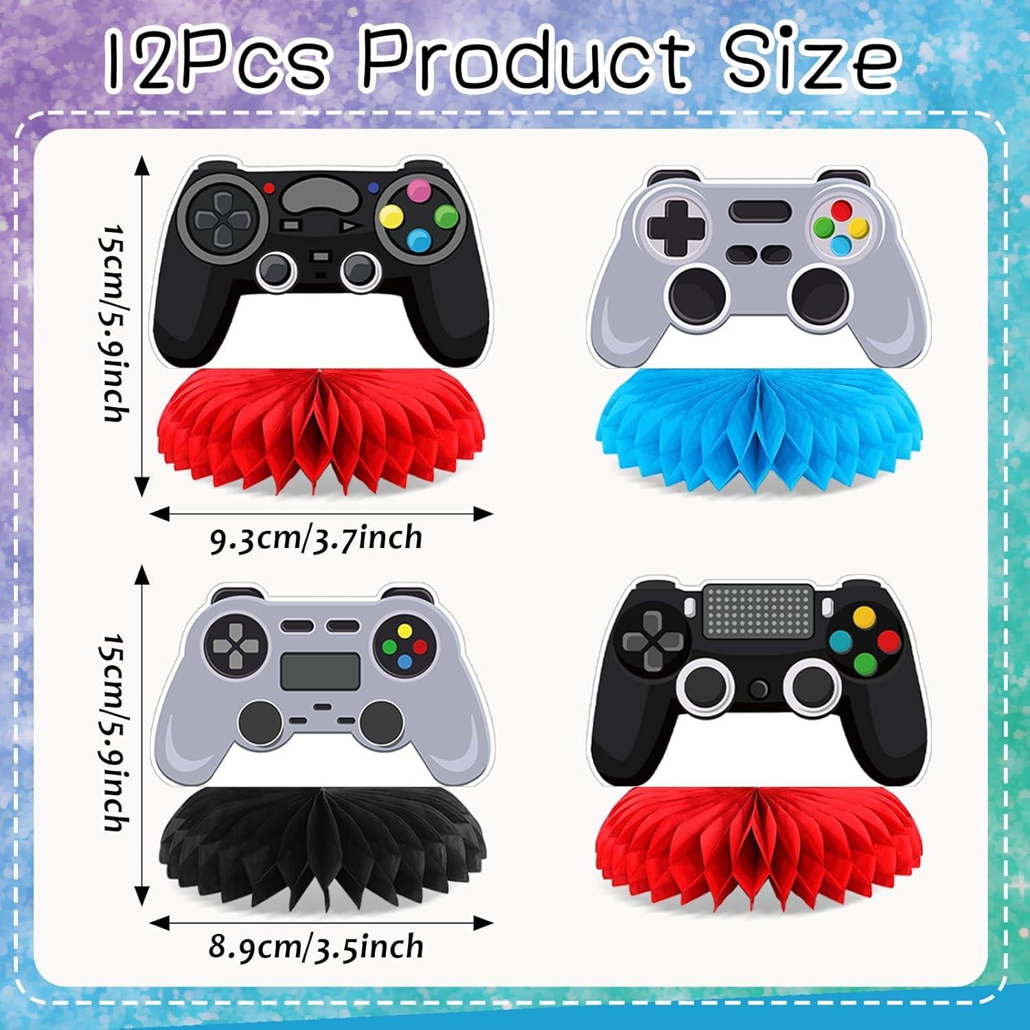 12 Decoraciones de Centro de Mesa Gamer QOUBAI - Panal Colorido