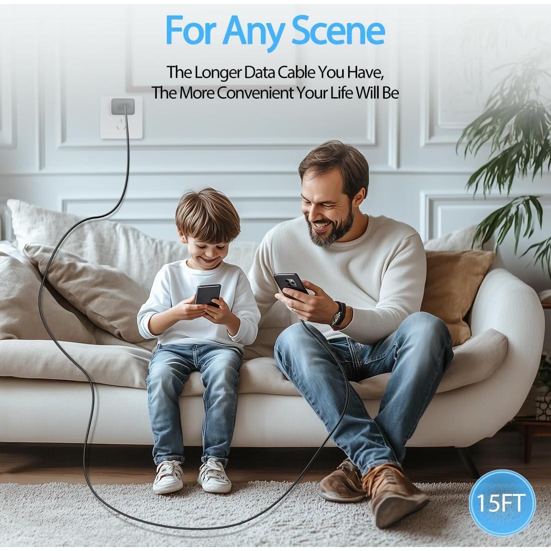 Cable de Carga Micro USB 3m SIOCEN para Controladores Xbox One y PS4
