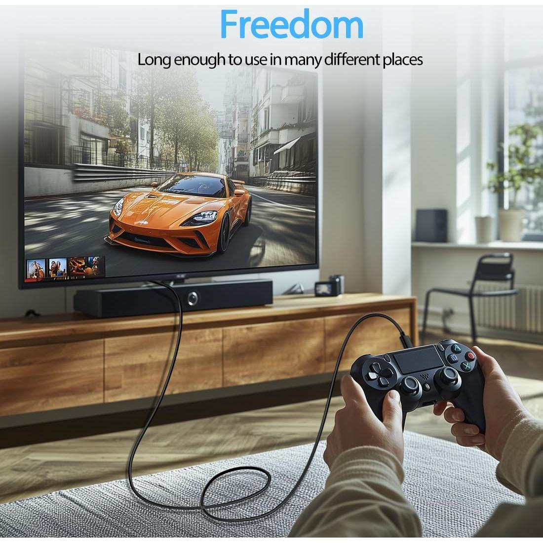 Cable de Carga Micro USB 3m SIOCEN para Controladores Xbox One y PS4