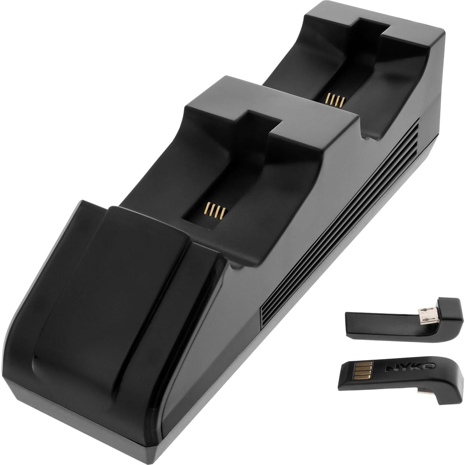 Base de Carga Nyko para PS4 - Doble Puerto y Adaptadores USB