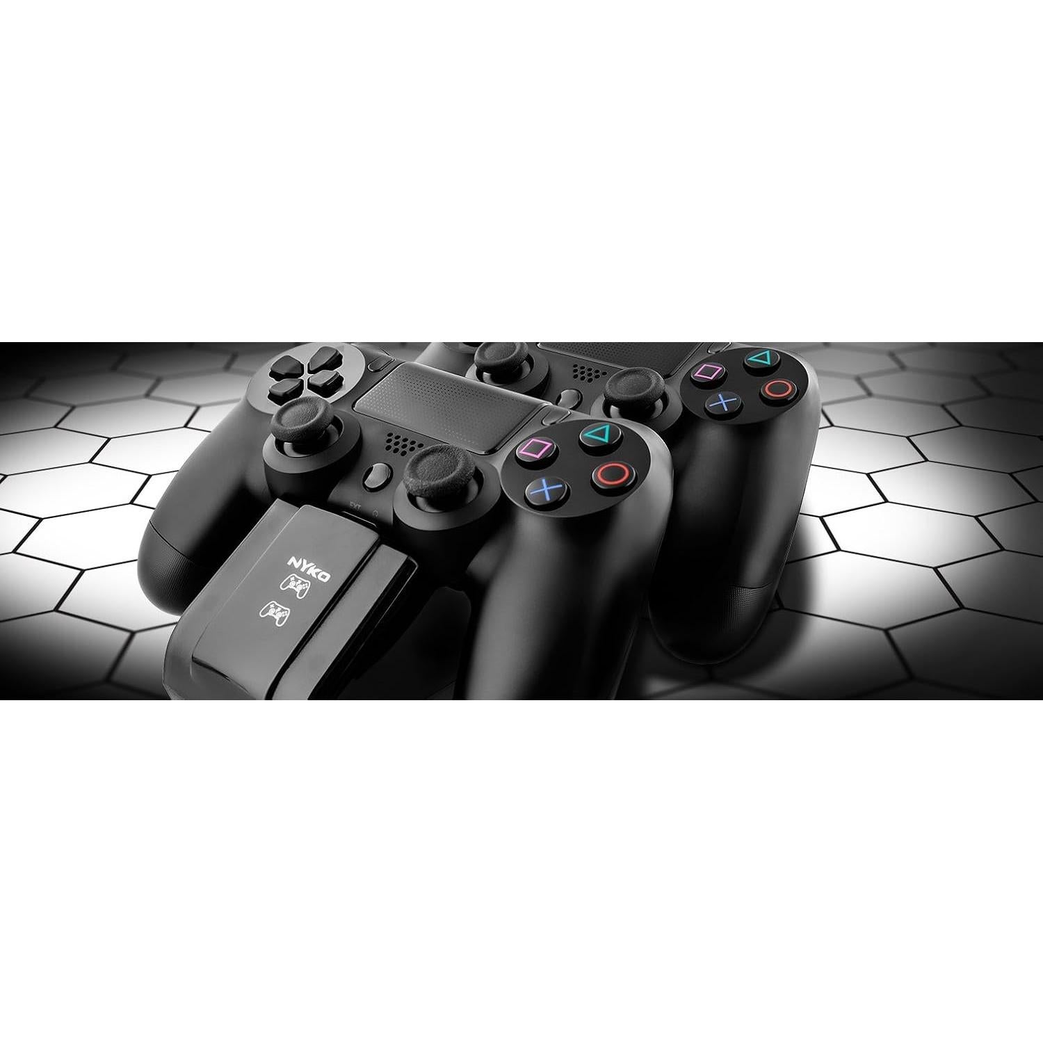 Base de Carga Nyko para PS4 - Doble Puerto y Adaptadores USB