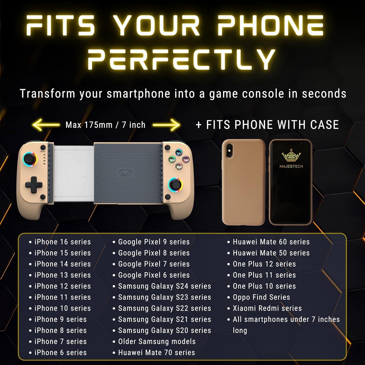 Controlador de Juego Móvil Majestech 2025 Bluetooth RGB