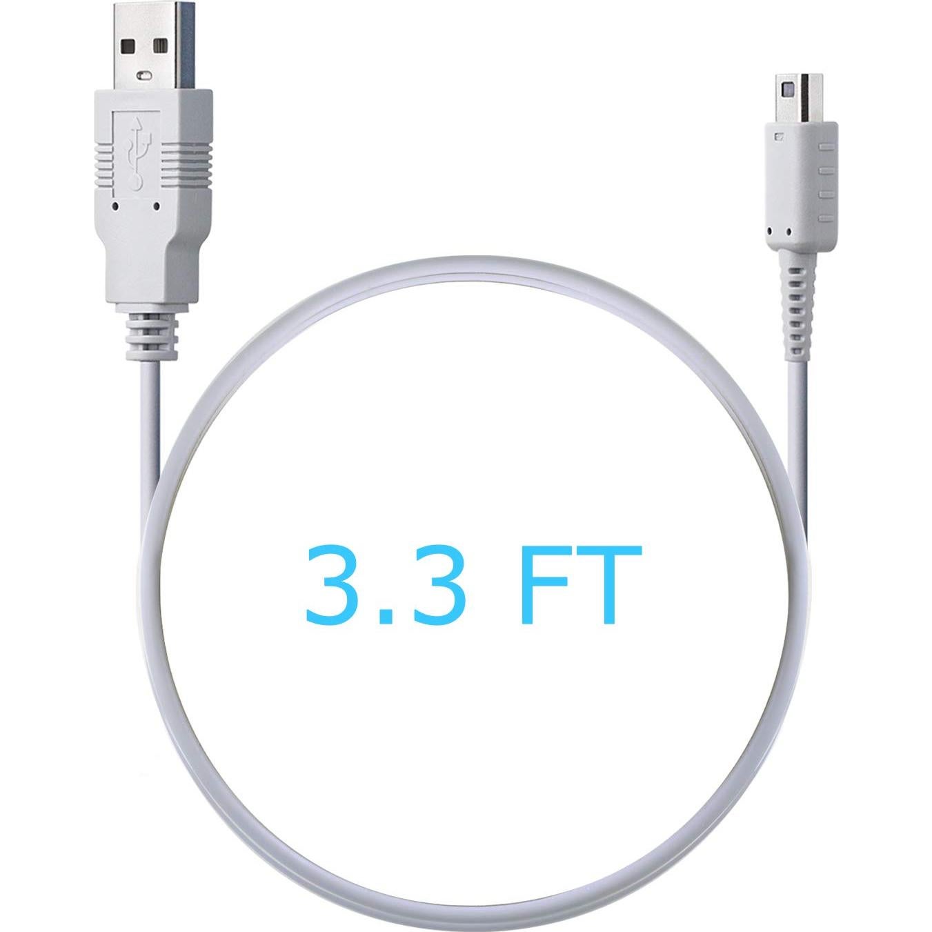 Cable de Carga USB SUNMON para Gamepad Wii U - 1m Blanco