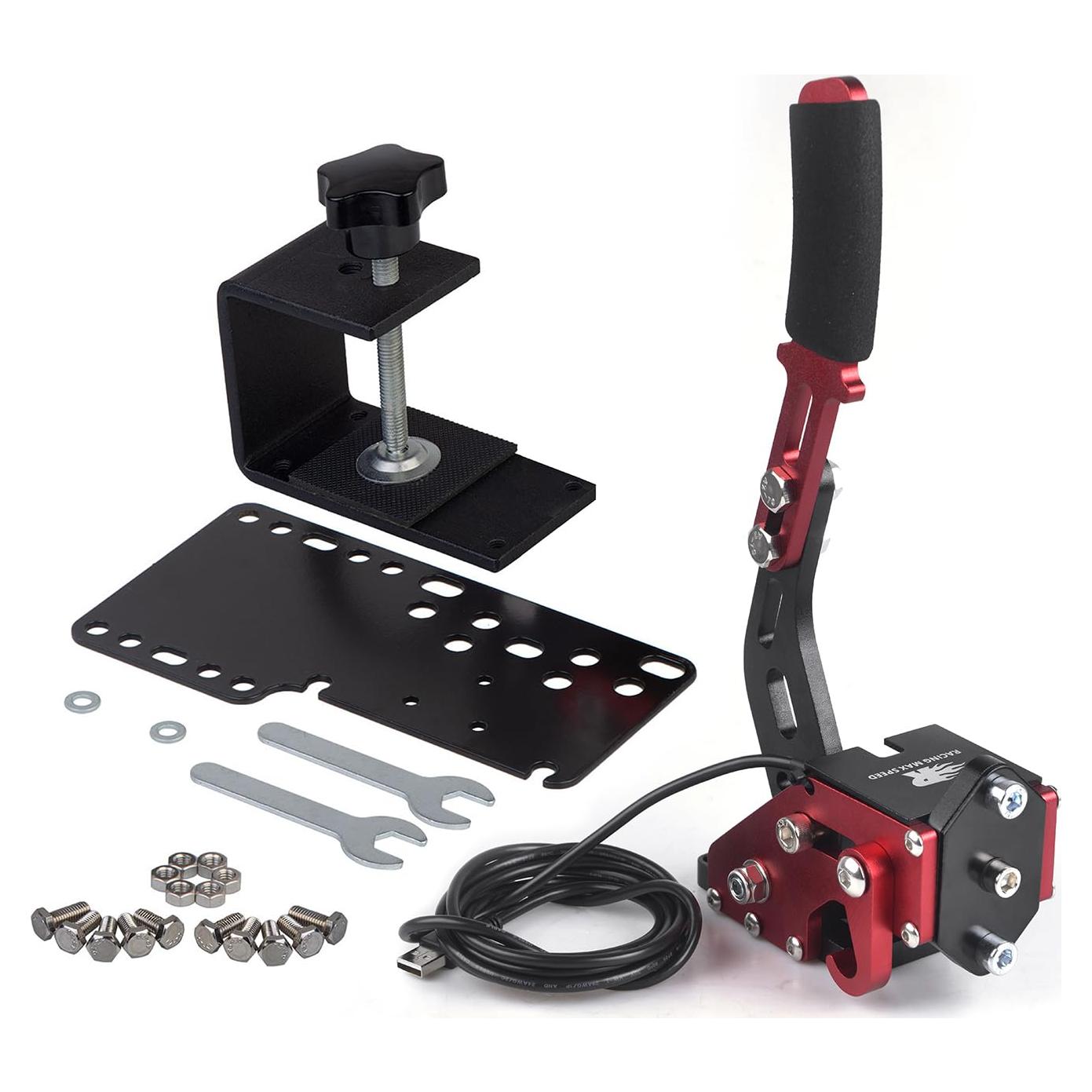 Freno de Mano USB ZHSYMX para Simuladores de Carreras PC Rojo