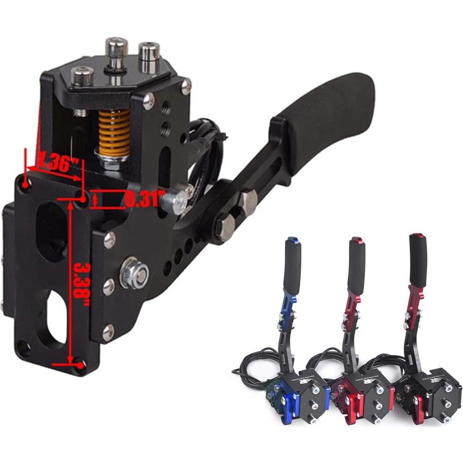 Freno de Mano USB ZHSYMX para Simuladores de Carreras PC Rojo