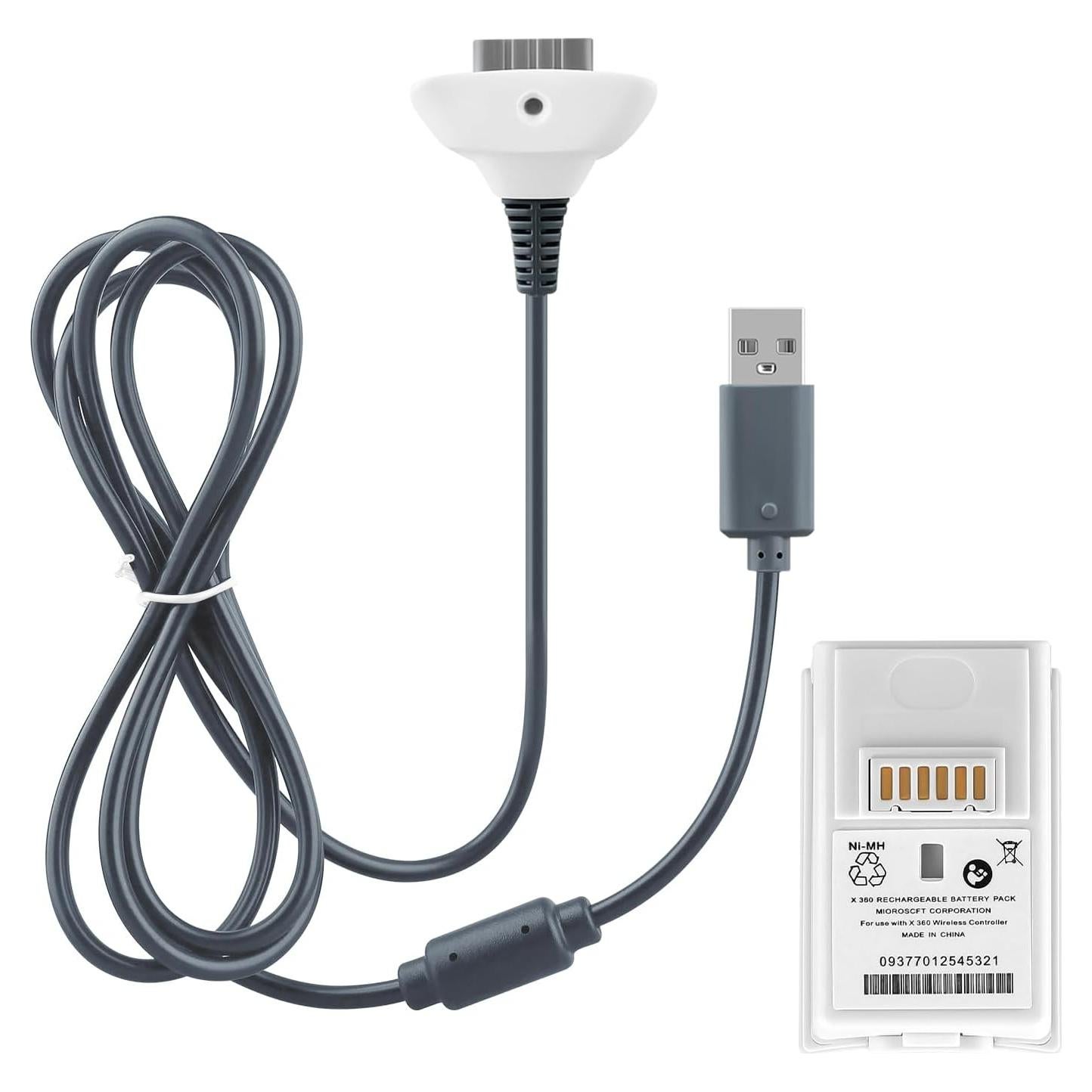 Cable de Carga USB + Batería Recargable OSTENT para Xbox 360