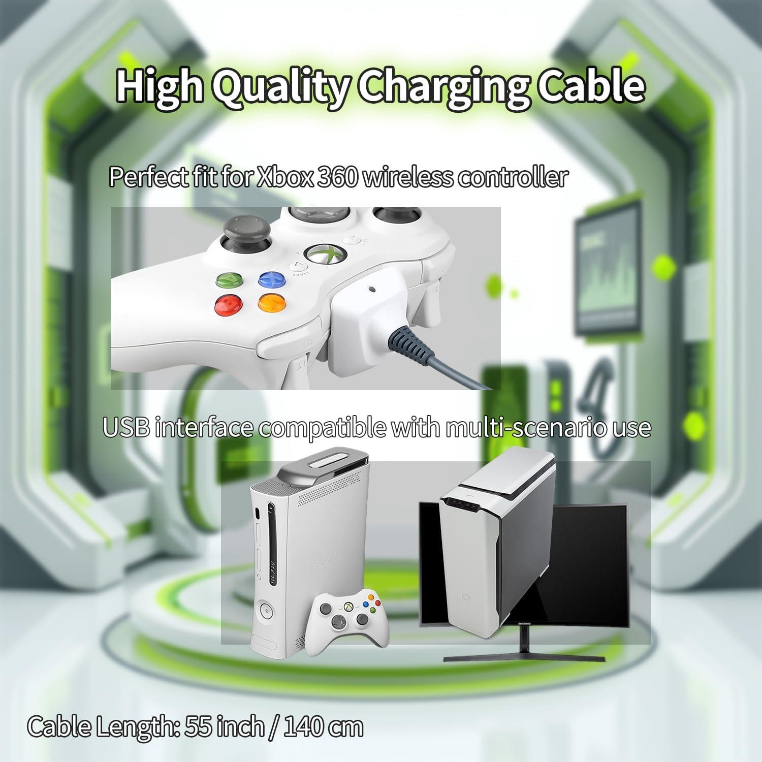 Cable de Carga USB + Batería Recargable OSTENT para Xbox 360