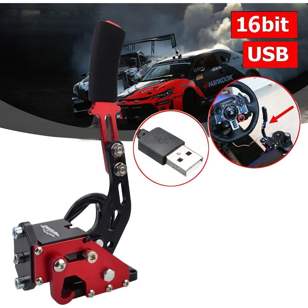 Freno de Mano USB CNRAQR Rojo para Simulador de Carreras PC
