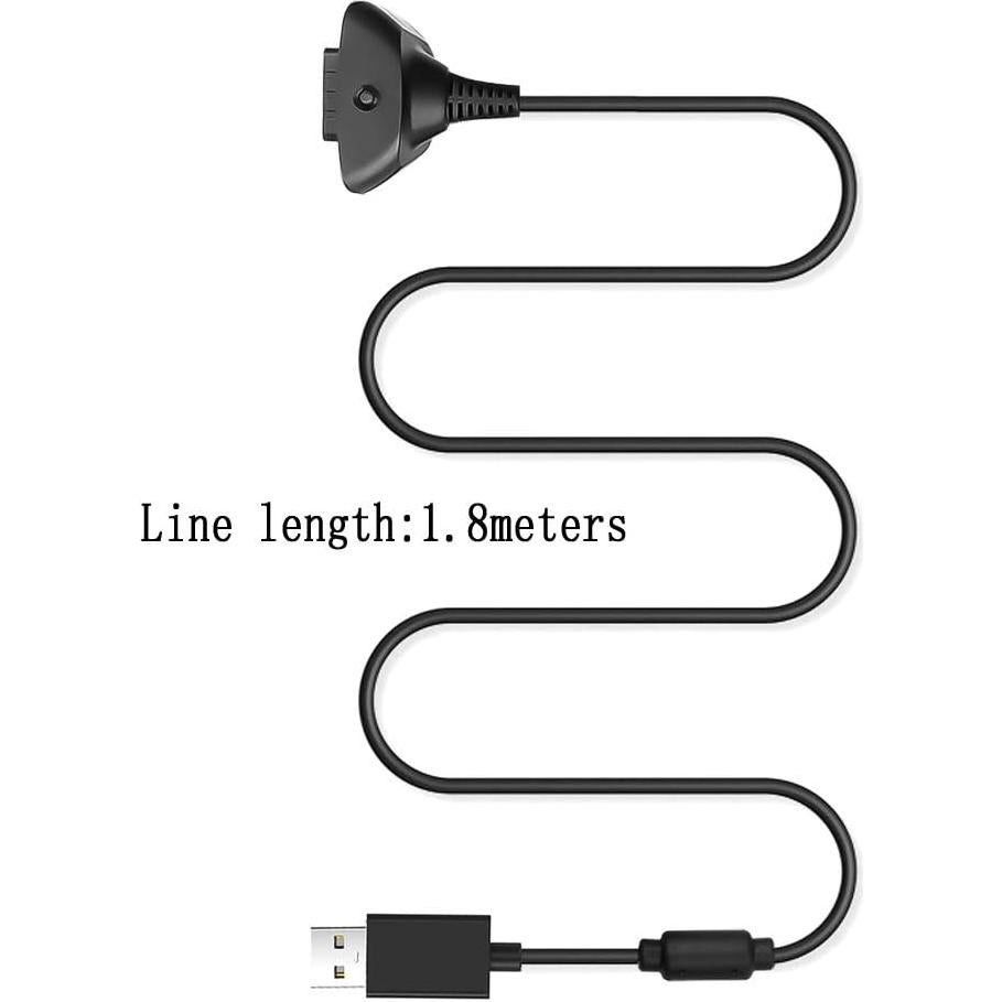 Reiso 2 Cables de Carga USB para Controlador Xbox 360 Negro