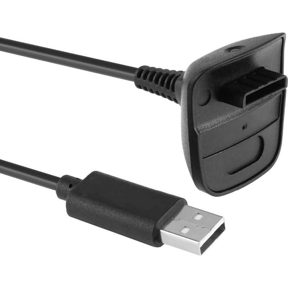 Reiso 2 Cables de Carga USB para Controlador Xbox 360 Negro
