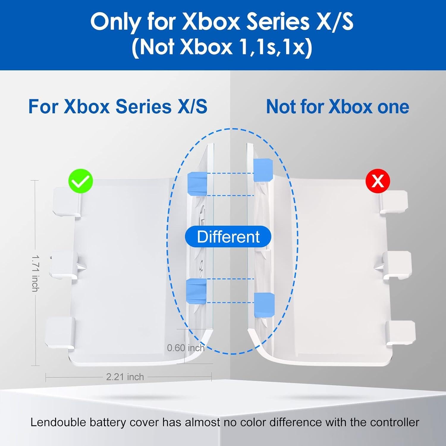 Cubierta de Batería L LENDOUBLE para Controlador Xbox Series X/S