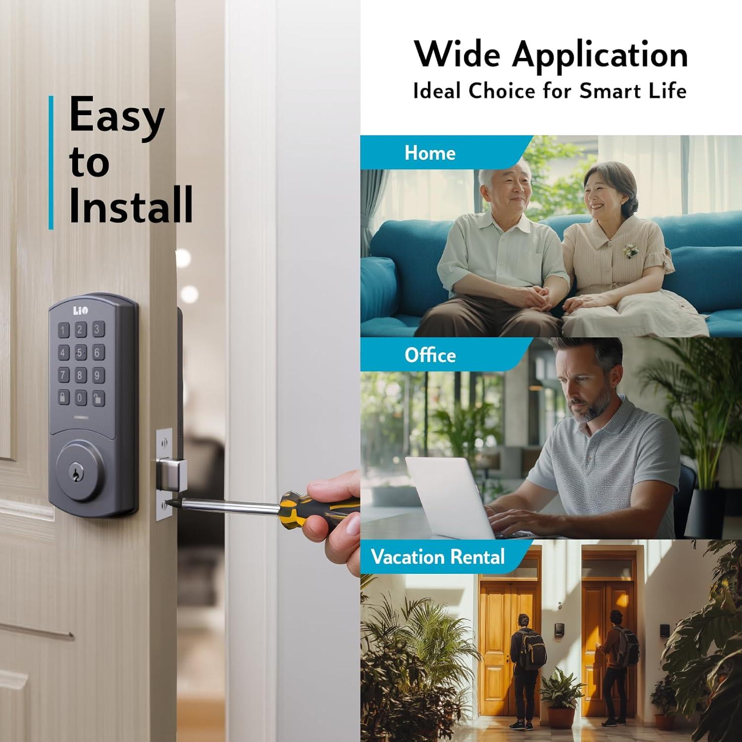 Cerradura Inteligente Lio Home A2BZ2-B WiFi Control Remoto