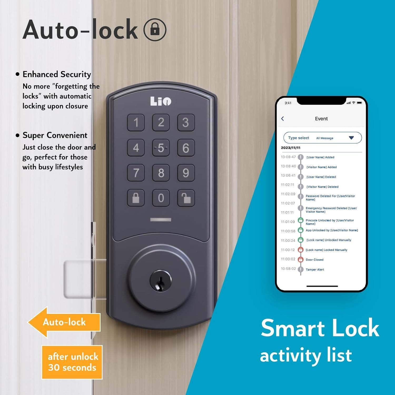 Cerradura Inteligente Lio Home A2BZ2-B WiFi Control Remoto