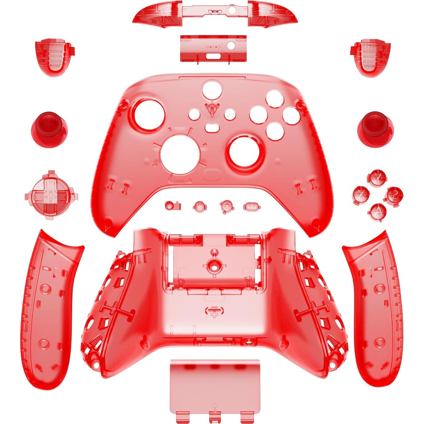 Carcasa Completa eXtremeRate para Controlador Xbox Series X/S Rojo Transparente