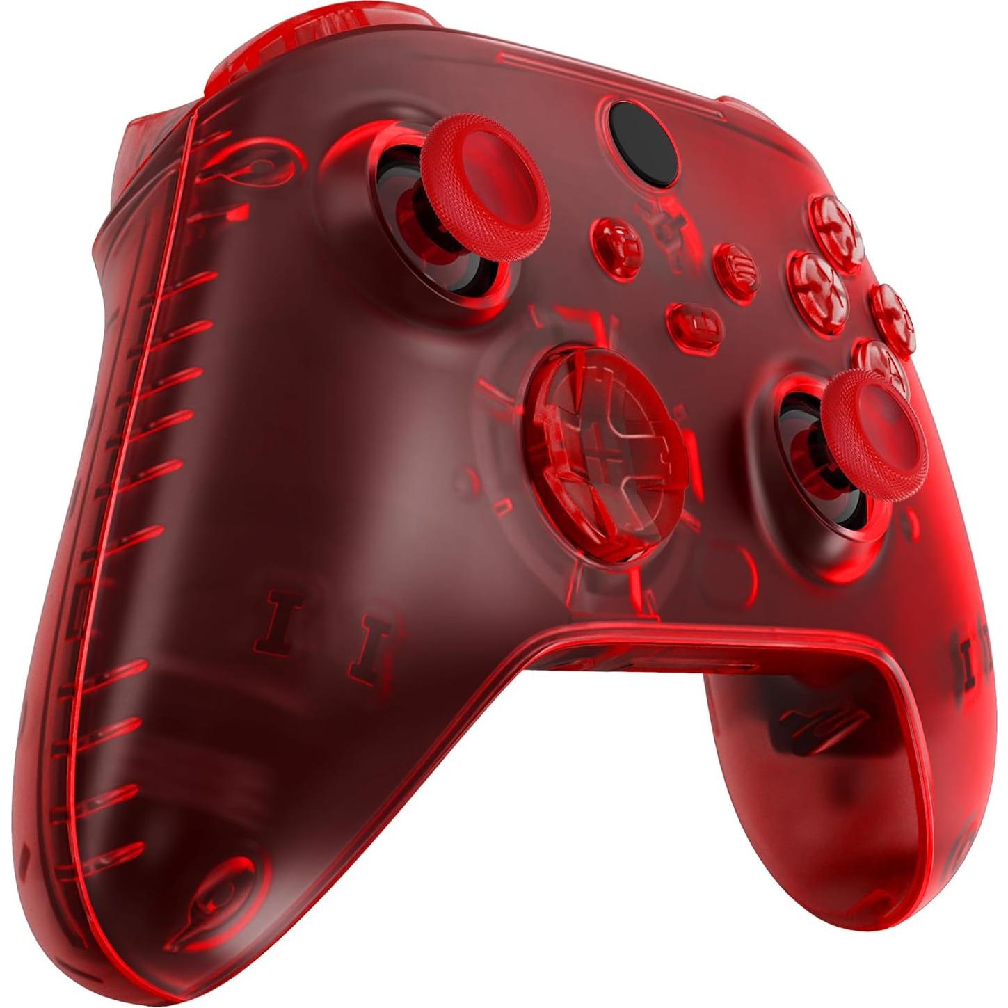 Carcasa Completa eXtremeRate para Controlador Xbox Series X/S Rojo Transparente