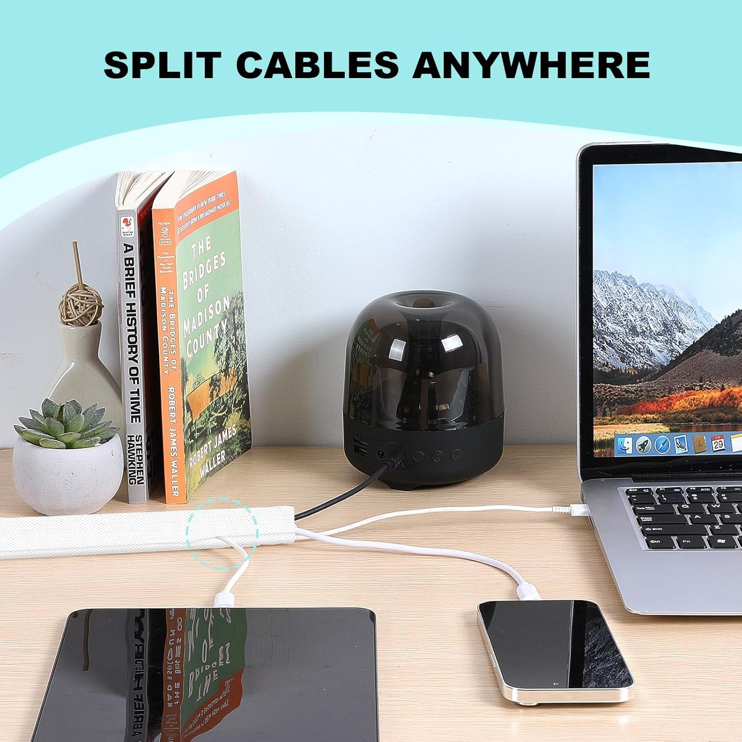 Cubierta de Cable AGPTEK 3.05m Blanca para Mascotas y Cables